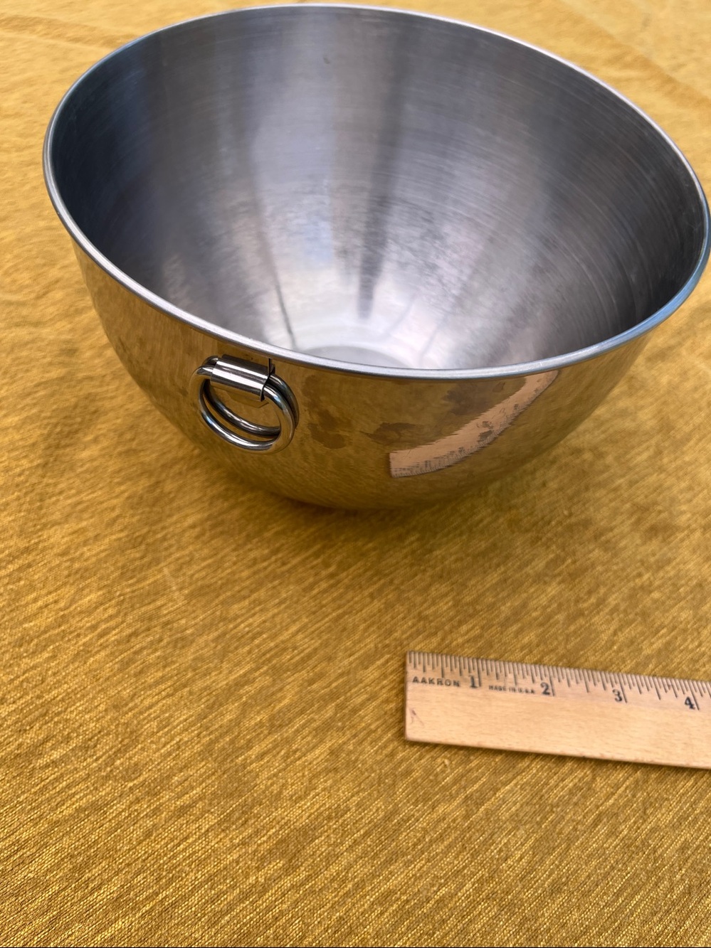 Polished Stainless Steel Serving Bowl with Side Rings - Silver